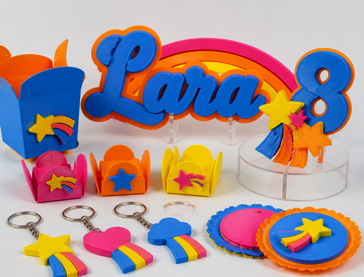 Exemplos de brindes 3D personalizados para aniversários